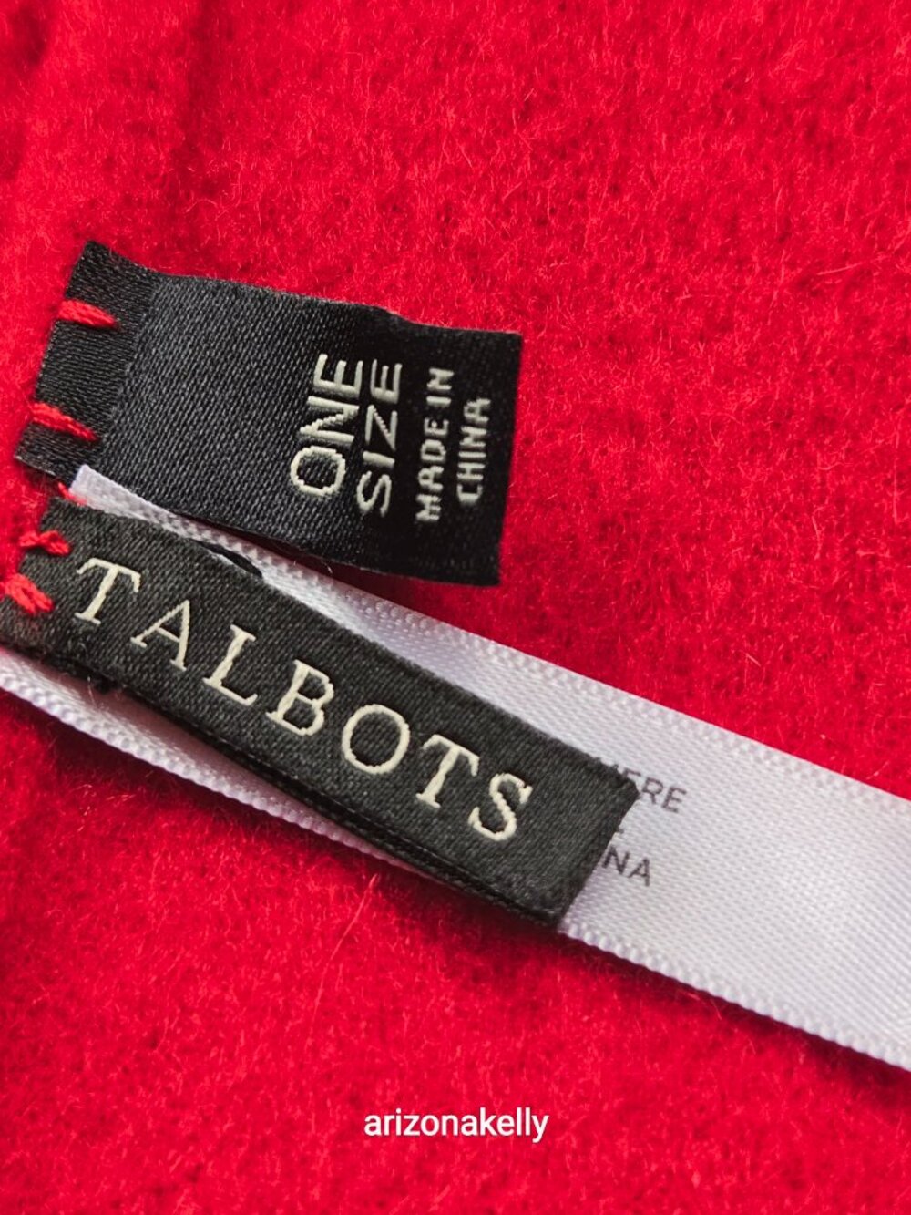 Talbots Cashmere (75%) & Wool (25%) Wrap Red - Picture 9 of 16